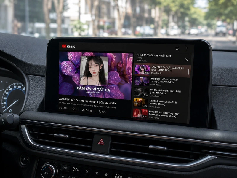 Phần mềm Youtube cho màn hình Android ô tô