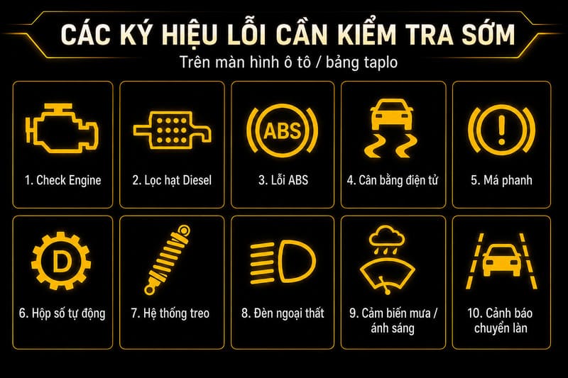 Các lỗi hiển thị trên màn hình ô tô mà chủ xe nên kiểm tra sớm