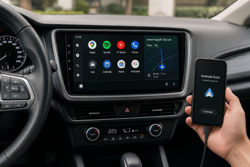 Hướng dẫn sử dụng màn hình Android ô tô để kết nối Android Auto